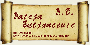 Mateja Buljančević vizit kartica